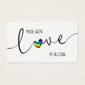 Gemaakt met liefde 🌈 Rainbow Hang Labels Visitekaartje (Voorkant)