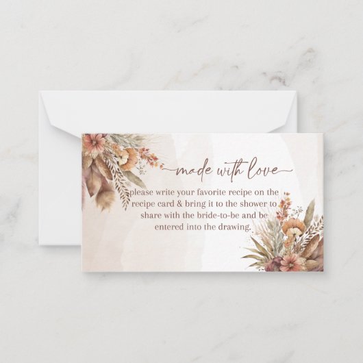 Gemaakt met liefde recept insert kaart notitiekaartje (Voorkant)