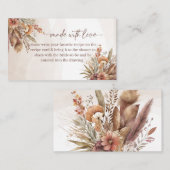 Gemaakt met liefde recept insert kaart notitiekaartje (Voorkant / Achterkant)