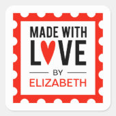 Gemaakt met liefde rode hart Sticker (Voorkant)