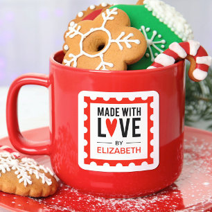 Gemaakt met liefde rode hart Sticker