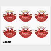 Gemaakt met liefde rode strik ronde sticker (Vel)