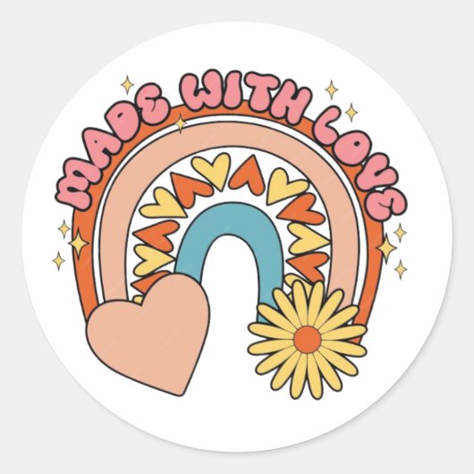 gemaakt met liefde ronde sticker (Voorkant)