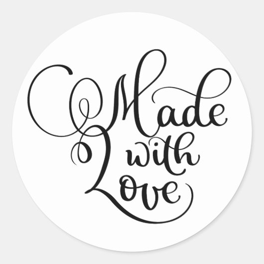 Gemaakt Met Liefde  Ronde Sticker (Voorkant)