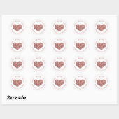 Gemaakt met liefde Roos Goud Glitter Hart Zelfgema Ronde Sticker (Vel)