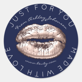 Gemaakt met liefde Roos kus roze marinemake-up lip Ronde Sticker