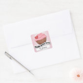 Gemaakt met liefde roze cupcake Stickers (Envelop)