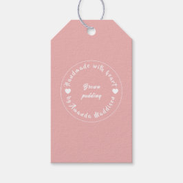 Gemaakt met Liefde Roze Hart Bakontwerp Cadeaulabel