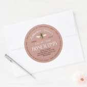 Gemaakt met liefde roze oogstdatum honingraat labe ronde sticker (Envelop)