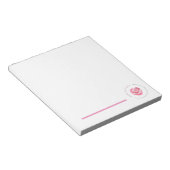 Gemaakt met liefde roze roos notitieblok (Schuin)