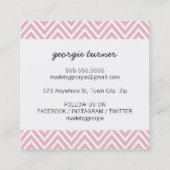 GEMAAKT MET LIEFDE schattige verpakking chevron zw Vierkante Visitekaartje (Achterkant)