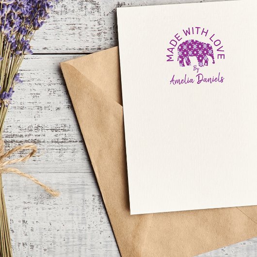 Gemaakt met liefde Schattigee olifant Rubberstempel