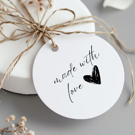 Gemaakt met liefde script hart eenvoudig rubberstempel