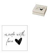 Gemaakt met liefde script hart eenvoudig rubberstempel (Gestempeld)