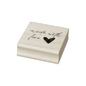 Gemaakt met liefde script hart eenvoudig rubberstempel (Stempel)