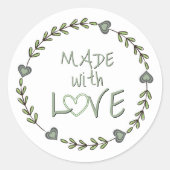 Gemaakt met liefde sierlijke tuin Springs en hart  Ronde Sticker (Voorkant)