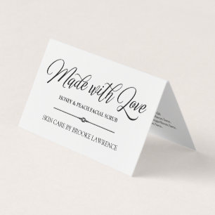 Gemaakt met liefde - Skin Care Product Kaart Visitekaartje