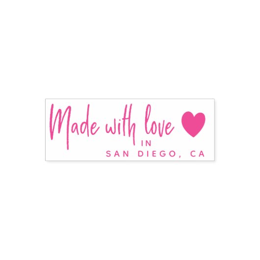 Gemaakt met liefde, stadsnaam, kleine bedrijven  zelfinktende stempel (Design)