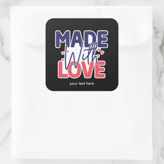Gemaakt met liefde sticker (Tas)