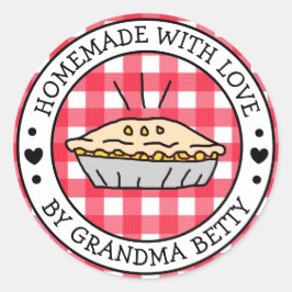 Gemaakt met Liefde, Thuisgemaakte Appeltaart Cadea Ronde Sticker