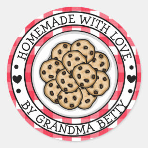 Gemaakt met Liefde, Thuisgemaakte Chocolate Chip C Ronde Sticker