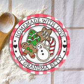 Gemaakt met Liefde, Thuisgemaakte Kerstkoekjes Ronde Sticker