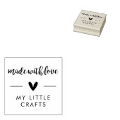 Gemaakt met liefde, uw bedrijfsnaam, douane rubberstempel (Gestempeld)
