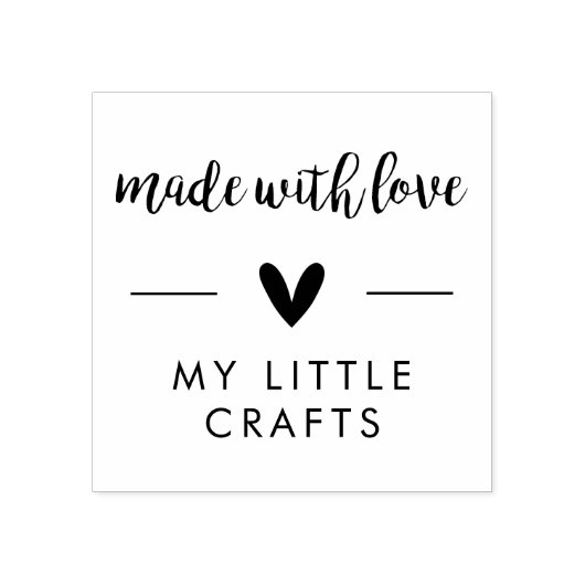 Gemaakt met liefde, uw bedrijfsnaam, douane rubberstempel (Afrduk)