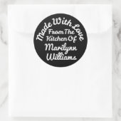 gemaakt met liefde van de keuken van ronde sticker (Tas)