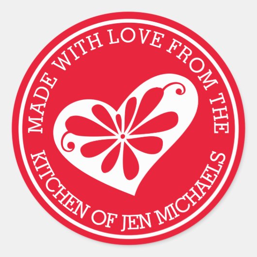 gemaakt met liefde van ronde sticker (Voorkant)