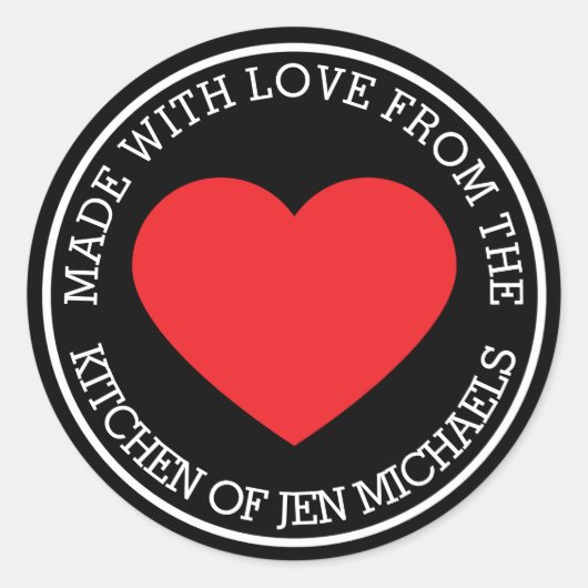 gemaakt met liefde van ronde sticker (Voorkant)