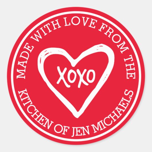 gemaakt met liefde van ronde sticker (Voorkant)