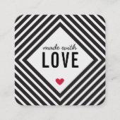 GEMAAKT MET LIEFDE verpakking label diamant zwart (Voorkant)