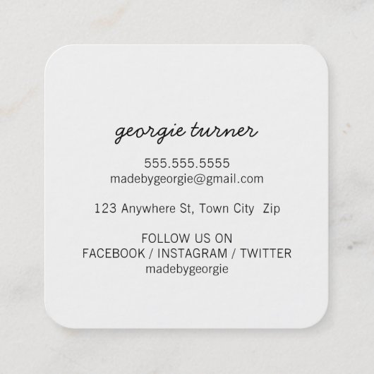 GEMAAKT MET LIEFDE verpakking label diamant zwart  (Achterkant)