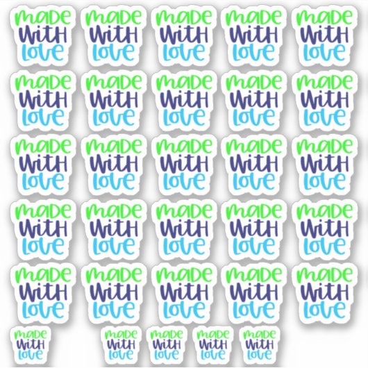 Gemaakt met liefde - Vinyl Sticker (Voorkant)