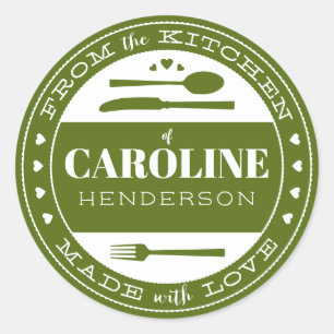 Gemaakt met Liefde Voedsel Gift Sticker bos groen