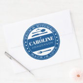 Gemaakt met Liefde Voedsel Gift Sticker marineblau (Envelop)