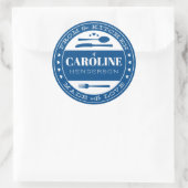 Gemaakt met Liefde Voedsel Gift Sticker marineblau (Tas)