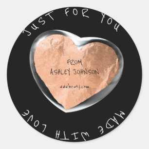 Gemaakt met liefde voor jou Naam Roos Koperbel Ronde Sticker