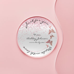 Gemaakt met liefde voor u naam Butterfly Silver Pi Ronde Sticker