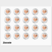 Gemaakt met liefde voor u noem roze roze roodzilve ronde sticker (Vel)