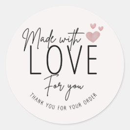Gemaakt met liefde voor uw kleine bedrijf ronde sticker
