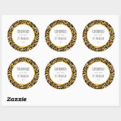 Gemaakt met Liefde Wild & Exotische Leopard Print  Ronde Sticker (Vel)