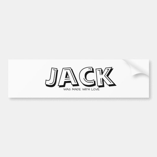 Gemaakt met liefde wit en zwart bumpersticker (Voorkant)