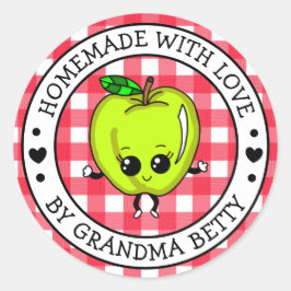 Gemaakt met liefde, zelfgemaakte Apple Pie Gift La Ronde Sticker