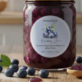 Gemaakt met liefde zelfgemaakte Blueberry Jam Ronde Sticker