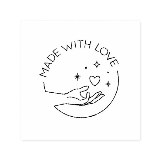 Gemaakt met liefde zelfinktende stempel (Design)
