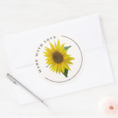 Gemaakt met Liefde, Zonnebloem Sticker (Envelop)