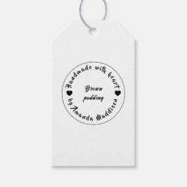 Gemaakt met Liefde Zwart Hart Ontwerp Huisgemaakt Cadeaulabel