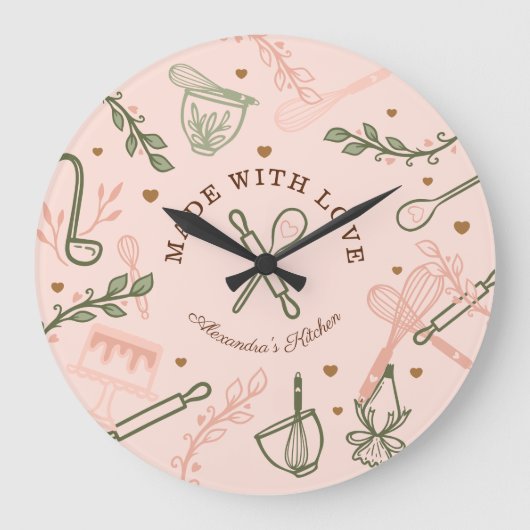 Gemaakt met liefdesbakken en keukengerei grote klok (Voorkant)